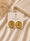 Golden Spiral Stud Earrings