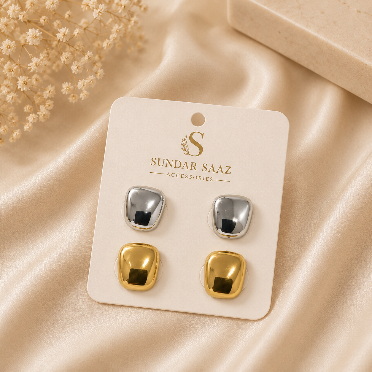 Dual Tone Square Stud
