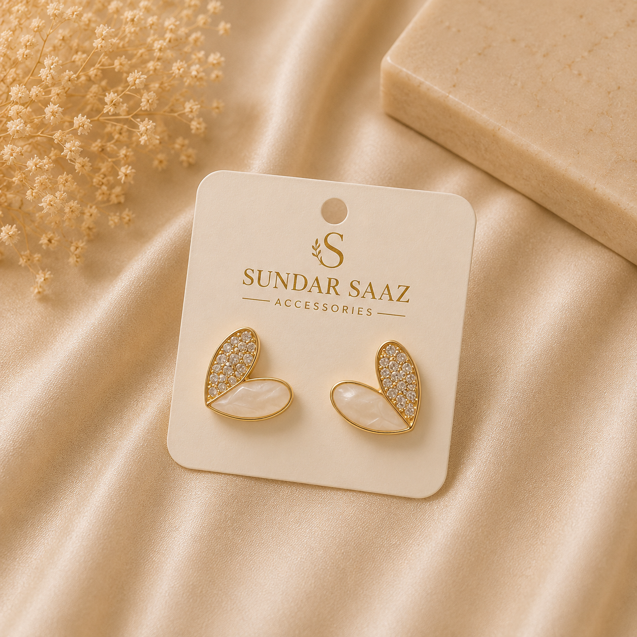 Heart Leaf Stud Earring
